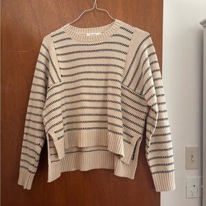 Mod Ref Beige and Black Striped Sweater